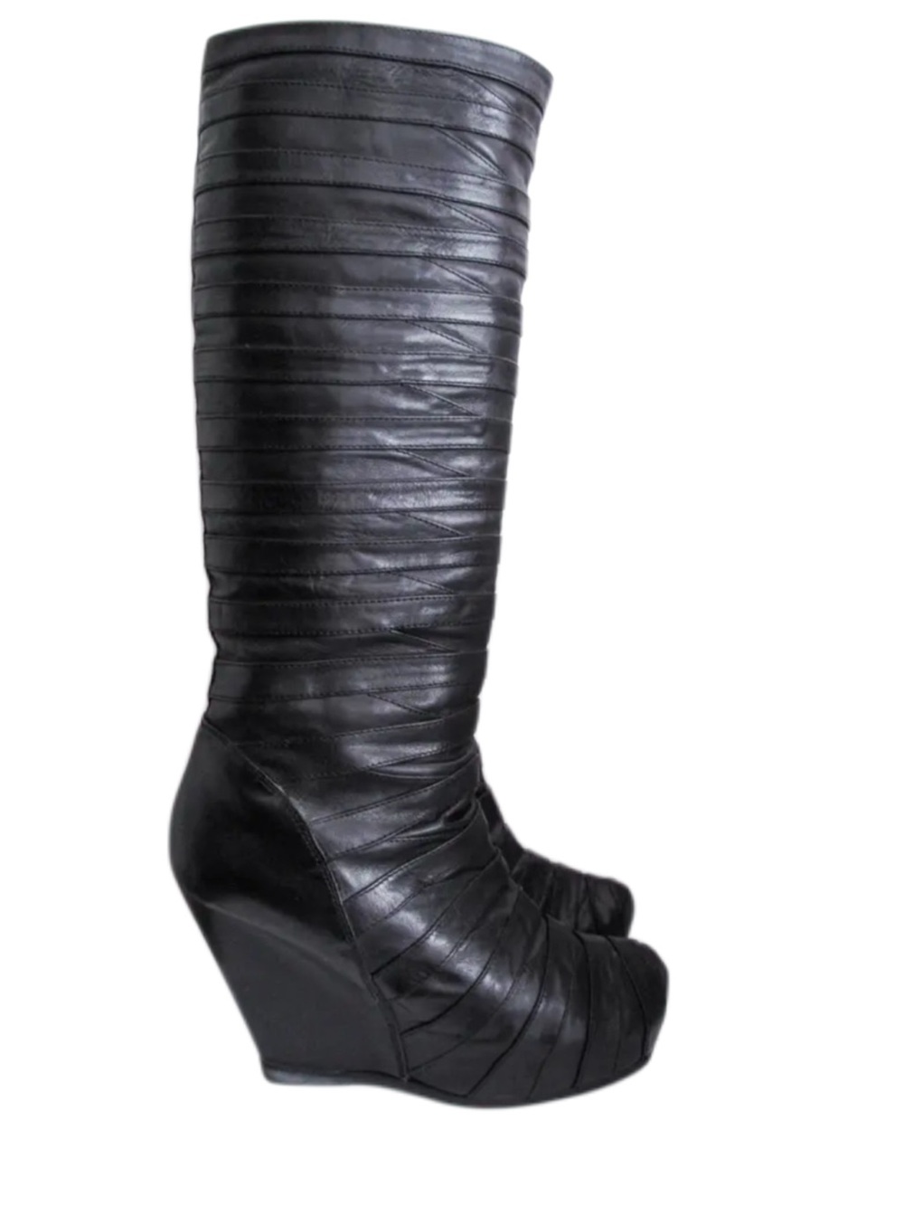 Rick Owen bondage wedge boots